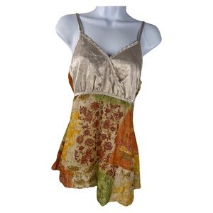 Venus Womens Asymmetrical Spaghetti Strap Babydoll Top Size S (measured) Y2K